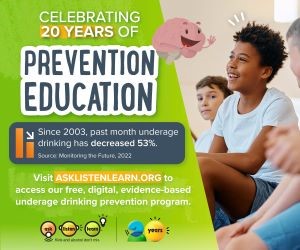 Advertisement Ask Listen Learn Celebrating 20 Years of Prevention Education